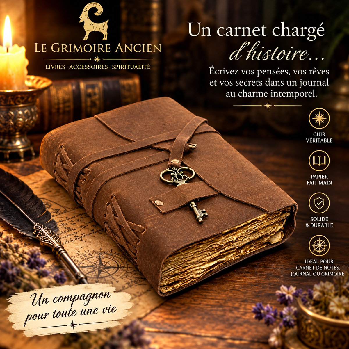 Carnet en cuir Vintage – Pages vierges – Urban Leather | 18 × 13 cm