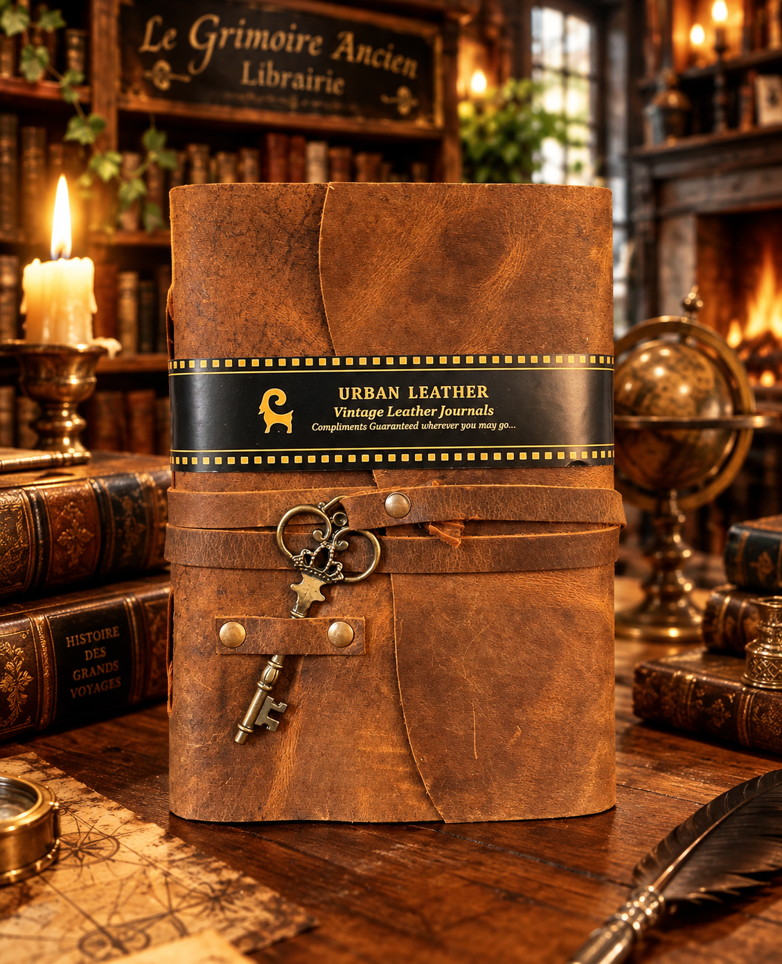 Carnet en cuir Vintage – Pages vierges – Urban Leather | 18 × 13 cm