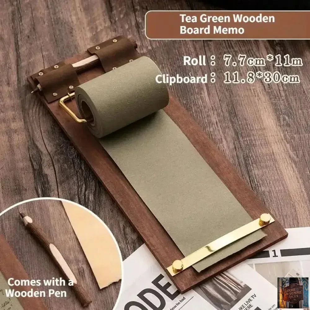 Bloc-notes en bois de style rétro - © 2026 Le Grimoire Ancien