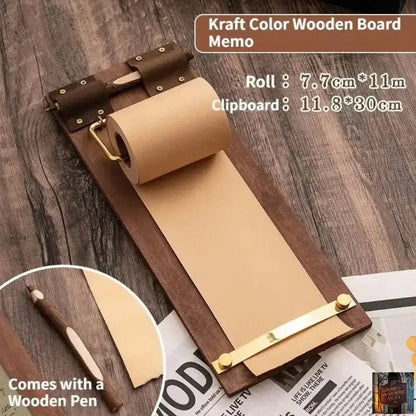 Bloc-notes en bois de style rétro - © 2026 Le Grimoire Ancien