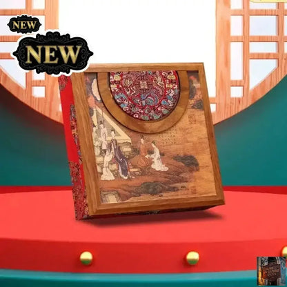 Boîte à thé vintage en bois Pu'er - Boîte de rangement 357 g - © 2026 Le Grimoire Ancien