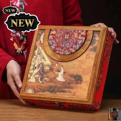 Boîte à thé vintage en bois Pu'er - Boîte de rangement 357 g - © 2026 Le Grimoire Ancien