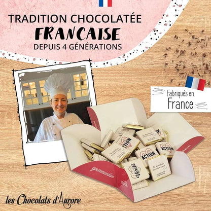 Boîte de 40 Carrés de chocolat individuels "Action ou Vérité" - Spécial Saint - Valentin - © 2026 Le Grimoire Ancien