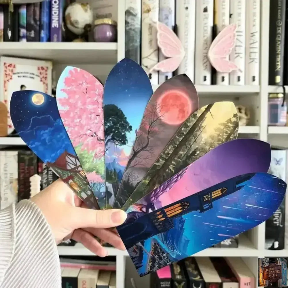 Boîte de marque-pages pratiques, fantaisie, dragon, lune de sang, paysages - © 2026 Le Grimoire Ancien