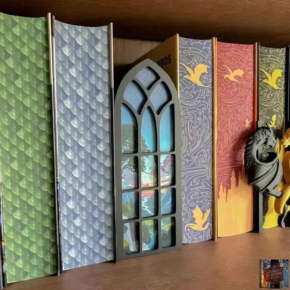 Boîte de marque-pages pratiques, fantaisie, dragon, lune de sang, paysages - © 2026 Le Grimoire Ancien