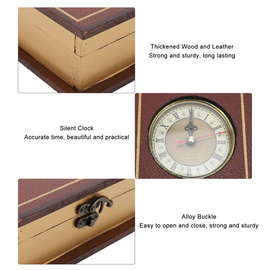 Boîte de rangement décorative en forme de livre vintage avec horloge — Rouge - © 2026 Le Grimoire Ancien