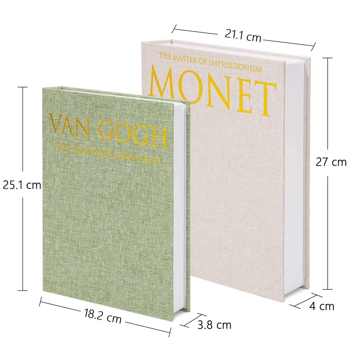 Boîtes de rangement décoratives faux livres en lin | Fermeture magnétique | Lot de 2 - © 2026 Le Grimoire Ancien
