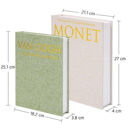 Boîtes de rangement décoratives faux livres en lin | Fermeture magnétique | Lot de 2 - © 2026 Le Grimoire Ancien