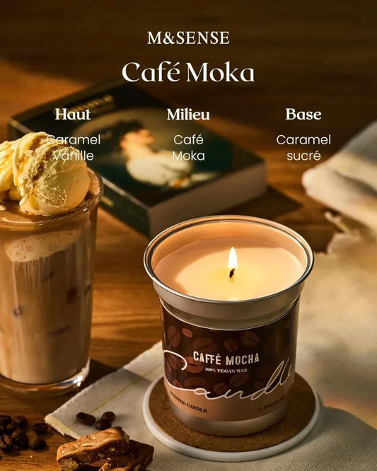 Bougie parfumée Café Moka - Bougie aromatique odeur intense de café et chocolat - © 2026 Le Grimoire Ancien