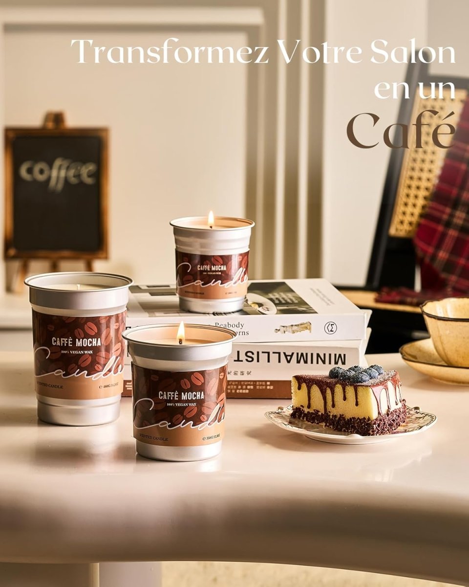 Bougie parfumée Café Moka - Bougie aromatique odeur intense de café et chocolat - © 2026 Le Grimoire Ancien