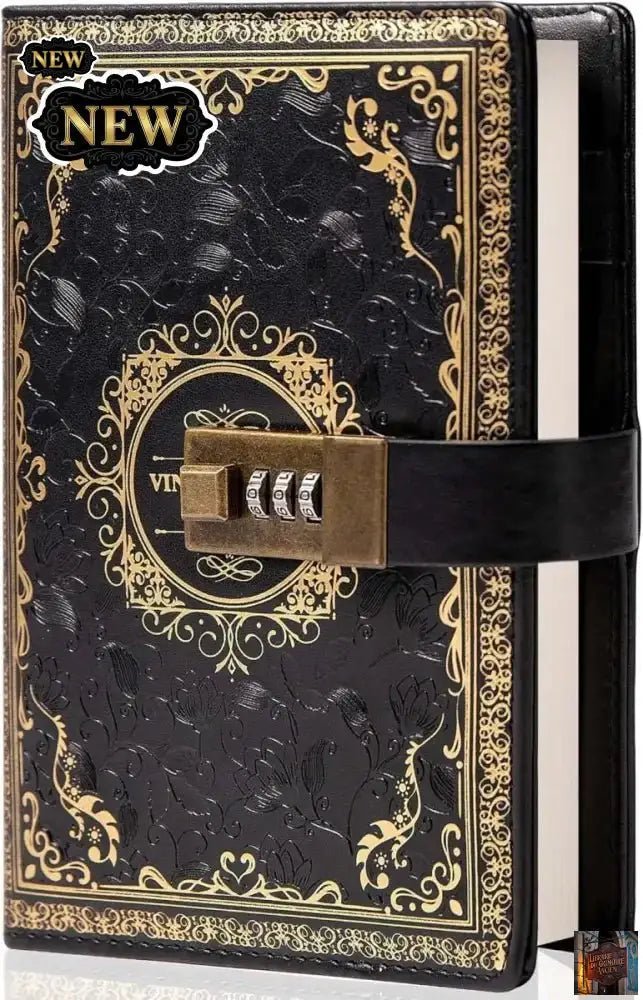 Carnet de notes vintage en cuir avec serrure à combinaison - Le Grimoire Ancien