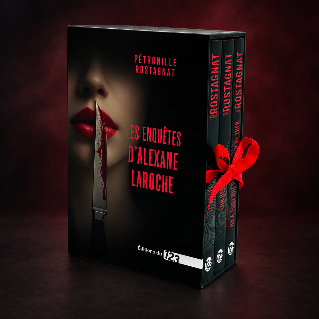Coffret Alexane Laroche sur un fond sombre