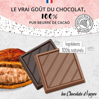 Coffret de Chocolats - Boîte de 40 carrés de chocolat individuels pour lui dire "Je t’aime" - © 2026 Le Grimoire Ancien