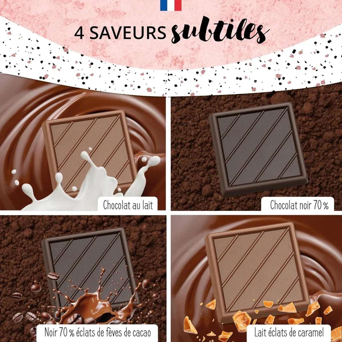 Coffret de Chocolats - Boîte de 40 carrés de chocolats individuels pour lui dire "Je t’aime" - © 2026 Le Grimoire Ancien