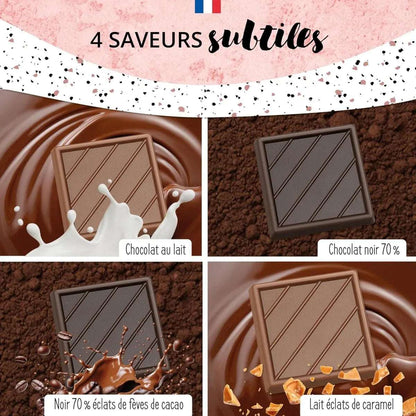 Coffret de Chocolats - Boîte de 40 carrés de chocolats individuels pour lui dire "Je t’aime" - © 2026 Le Grimoire Ancien