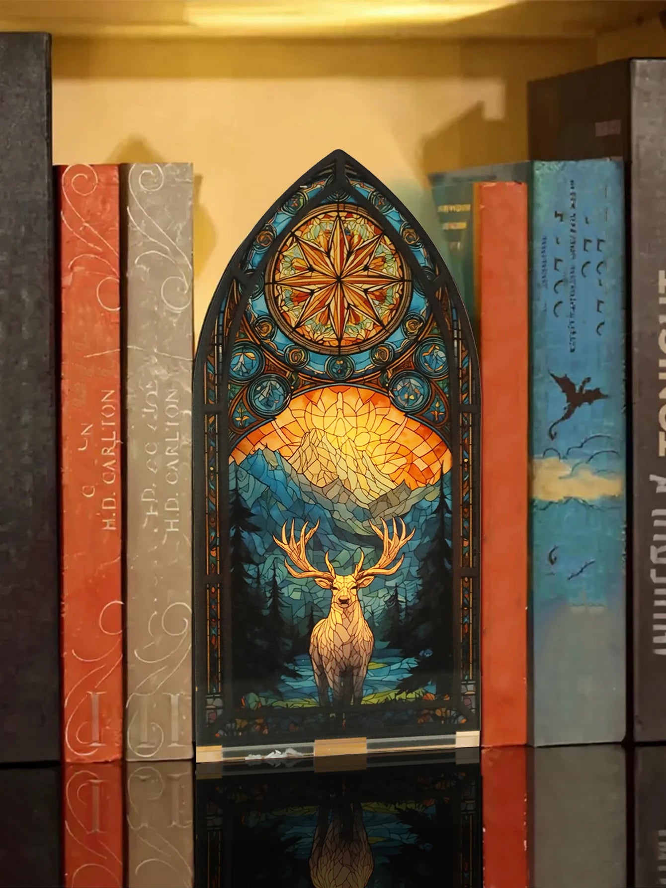 Décor de bureau en arc acrylique gothique - Le Grimoire Ancien