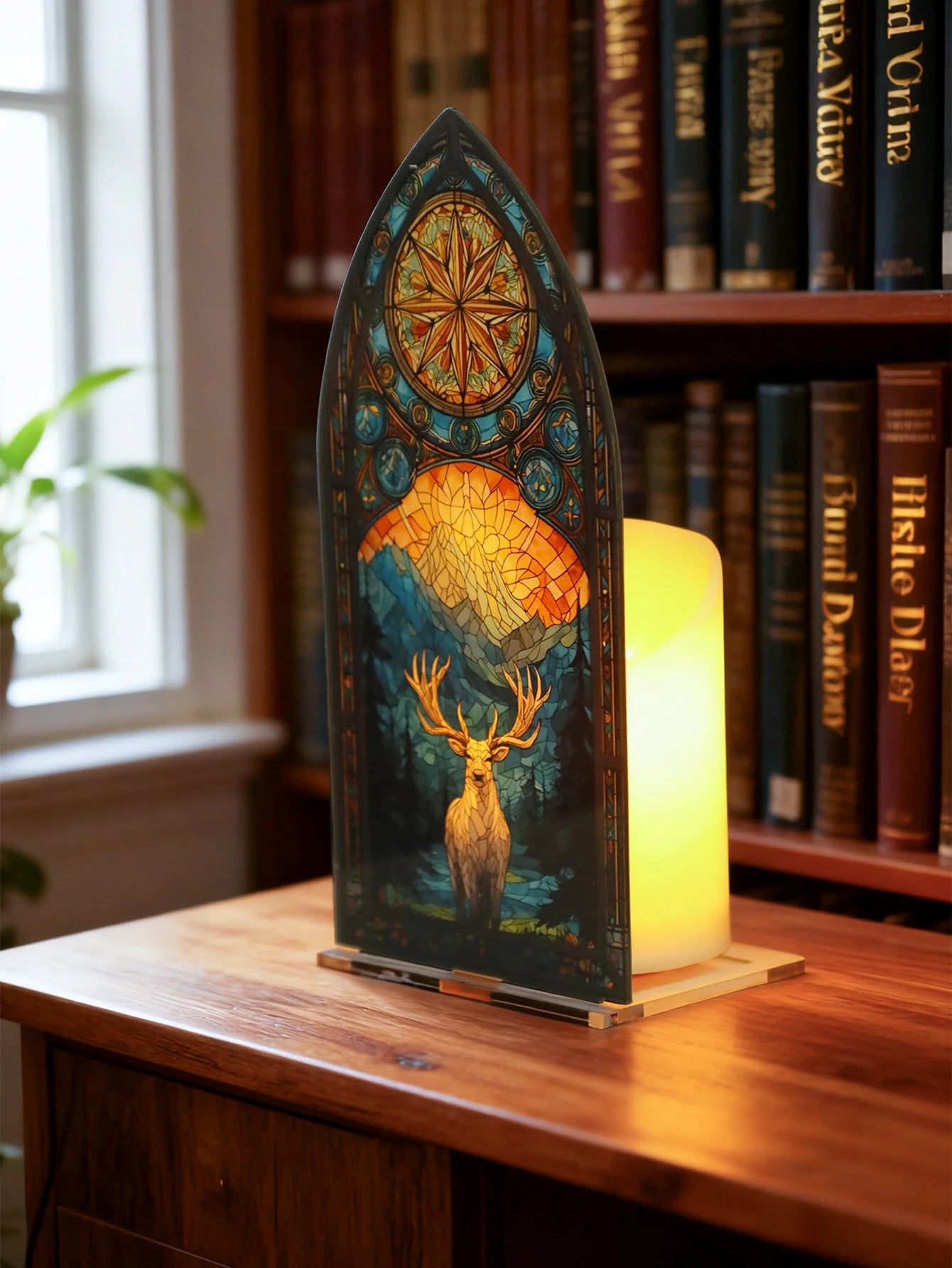 Décor de bureau en arc acrylique gothique - Le Grimoire Ancien