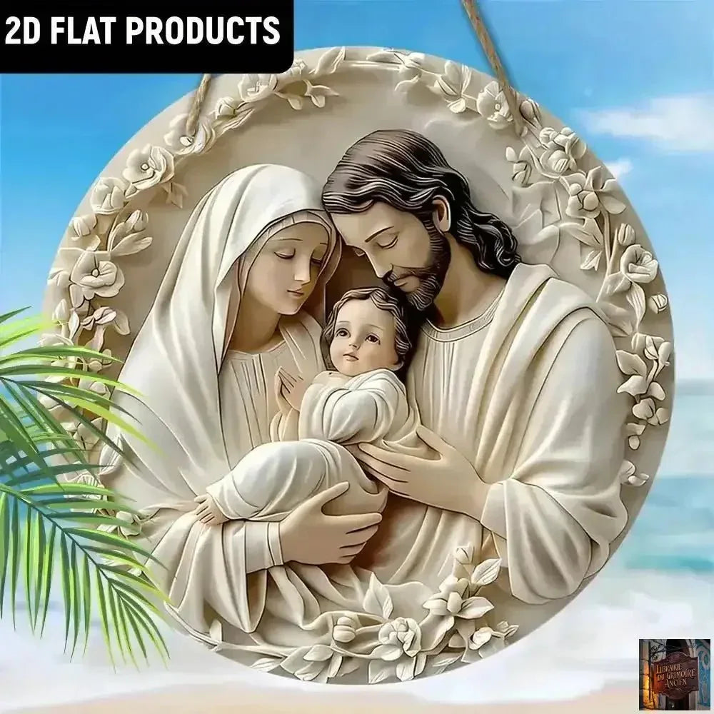 Décoration 2D en bois rond - à suspendre - 20 cm - © 2026 Le Grimoire Ancien