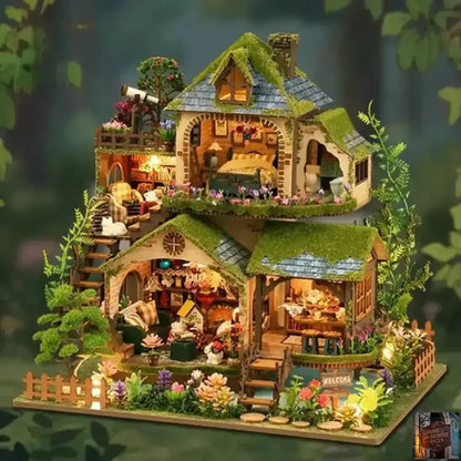 Ensemble d'aventure forestière en bois DIY – Mini modèle de maison - © 2026 Le Grimoire Ancien