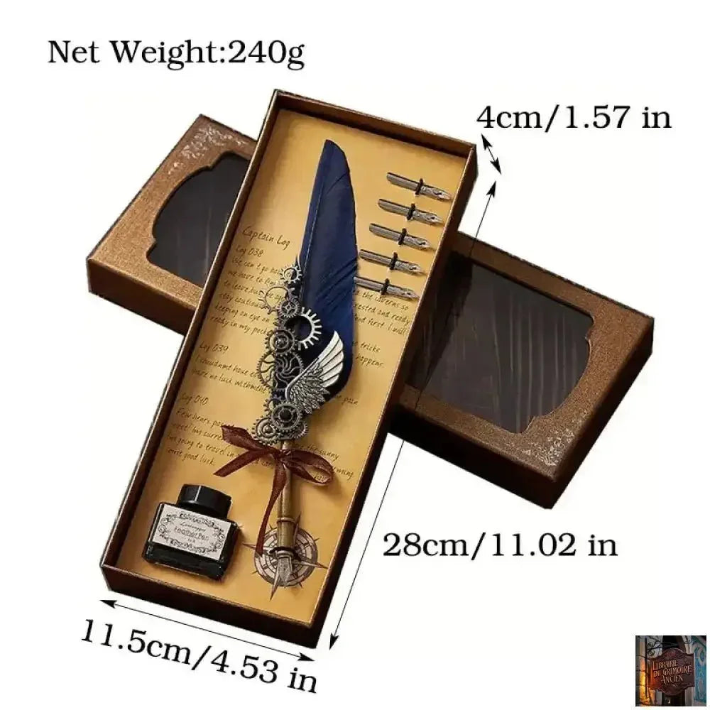 Ensemble de stylos avec plume (encre fournie) - © 2026 Le Grimoire Ancien