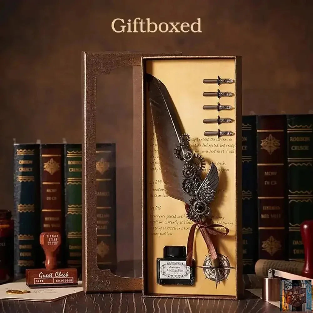 Ensemble de stylos avec plume (encre fournie) - © 2026 Le Grimoire Ancien