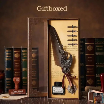 Ensemble de stylos avec plume (encre fournie) - © 2026 Le Grimoire Ancien