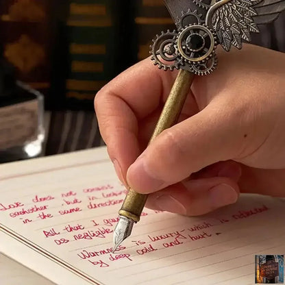 Ensemble de stylos avec plume (encre fournie) - © 2026 Le Grimoire Ancien