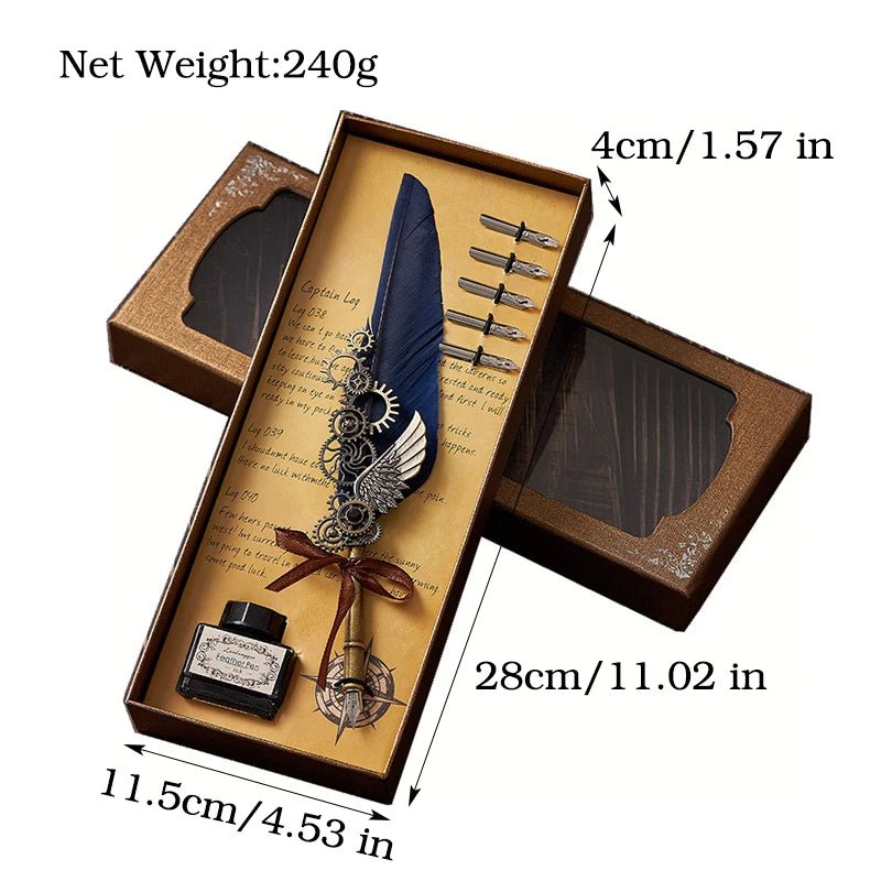 Ensemble de stylos avec plume (encre fournie) - Le Grimoire Ancien