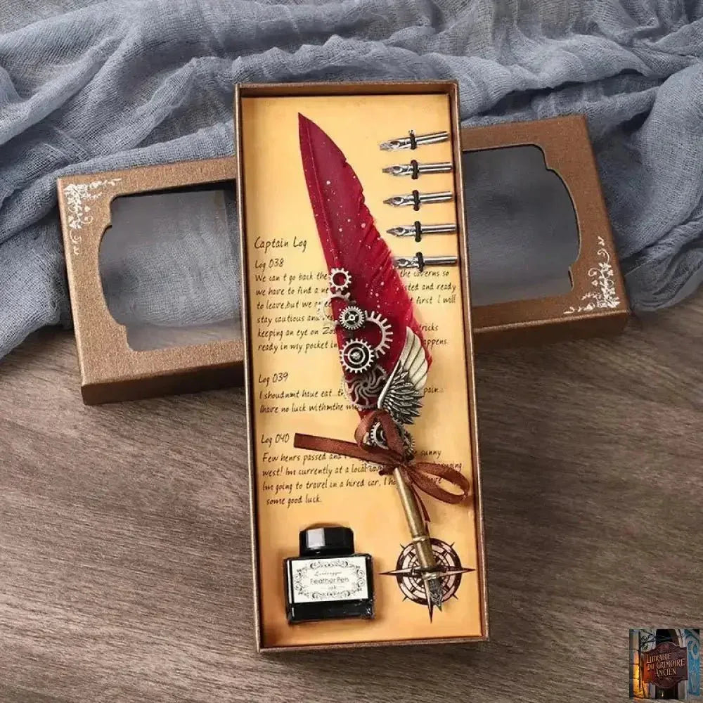 Ensemble de stylos avec plume (encre fournie) - © 2026 Le Grimoire Ancien