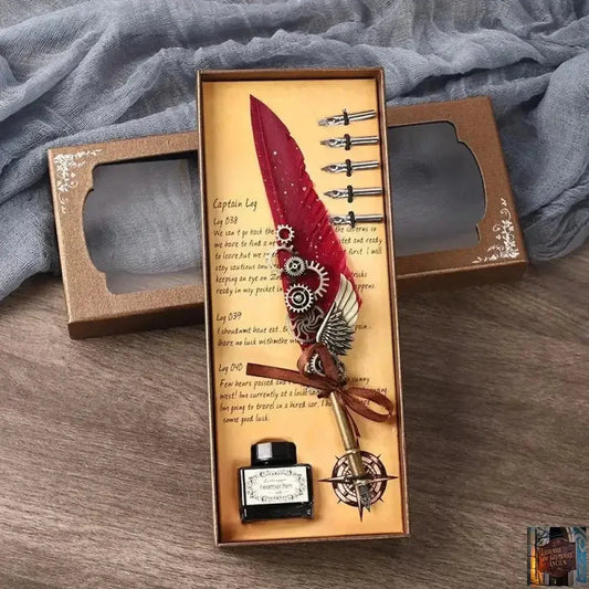 Ensemble de stylos avec plume (encre fournie) - © 2026 Le Grimoire Ancien