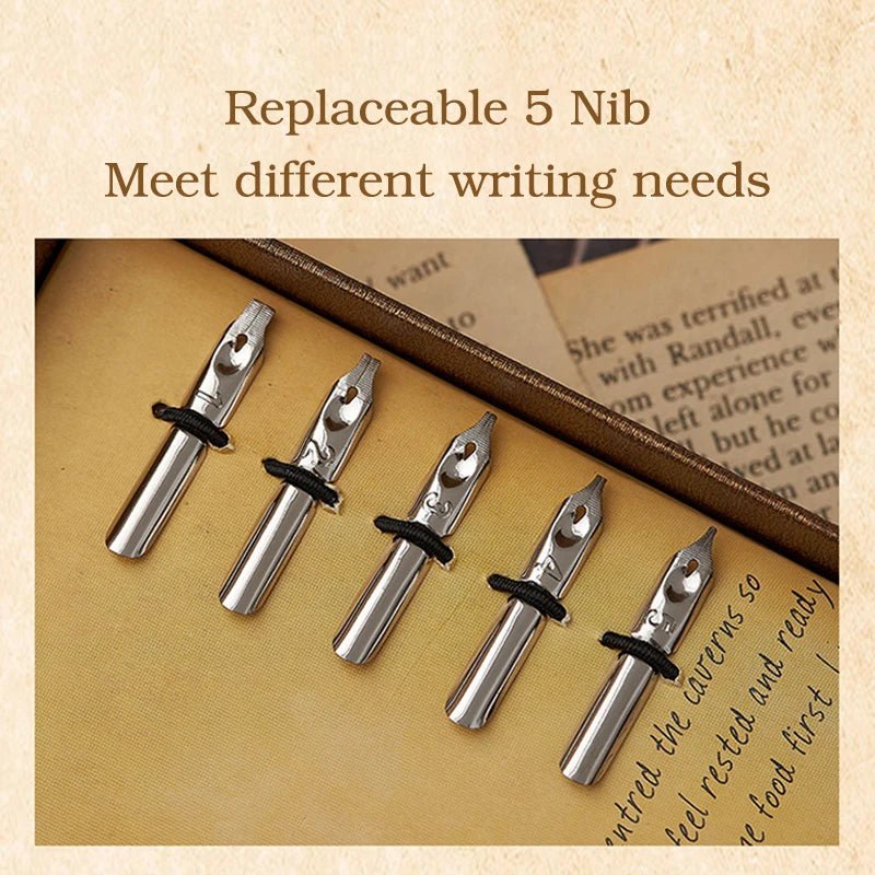 Ensemble de stylos avec plume (encre fournie) - Le Grimoire Ancien