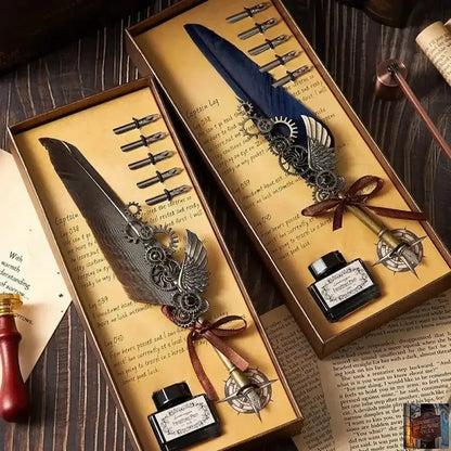 Ensemble de stylos avec plume (encre fournie) - © 2026 Le Grimoire Ancien