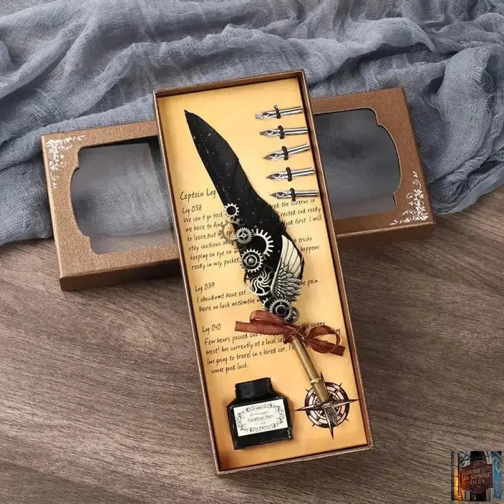 Ensemble de stylos avec plume (encre fournie) - © 2026 Le Grimoire Ancien