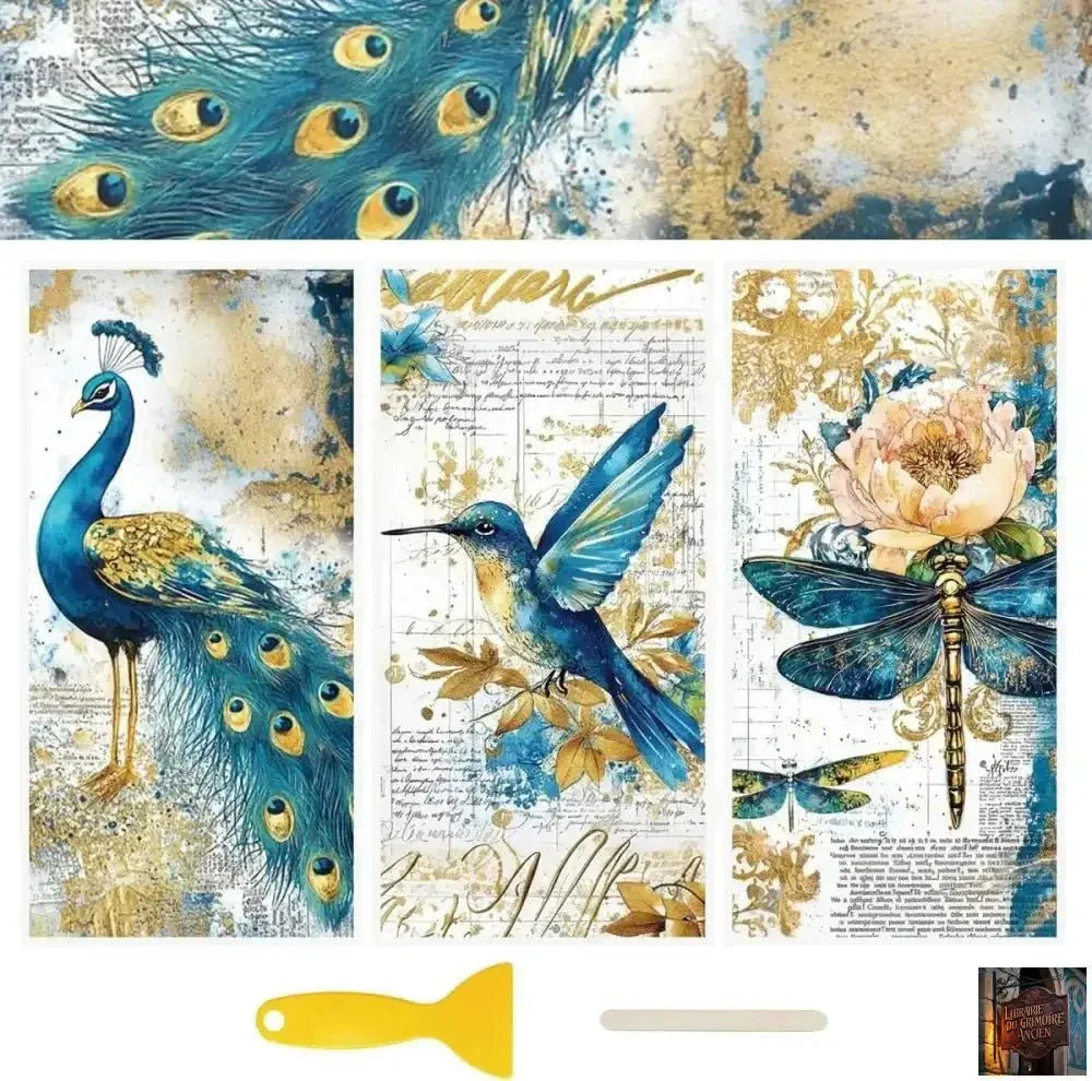 Feuilles autocollantes rétro pour scrapbooking - Autocollants magiques (Lot de 3 feuilles) - © 2026 Le Grimoire Ancien