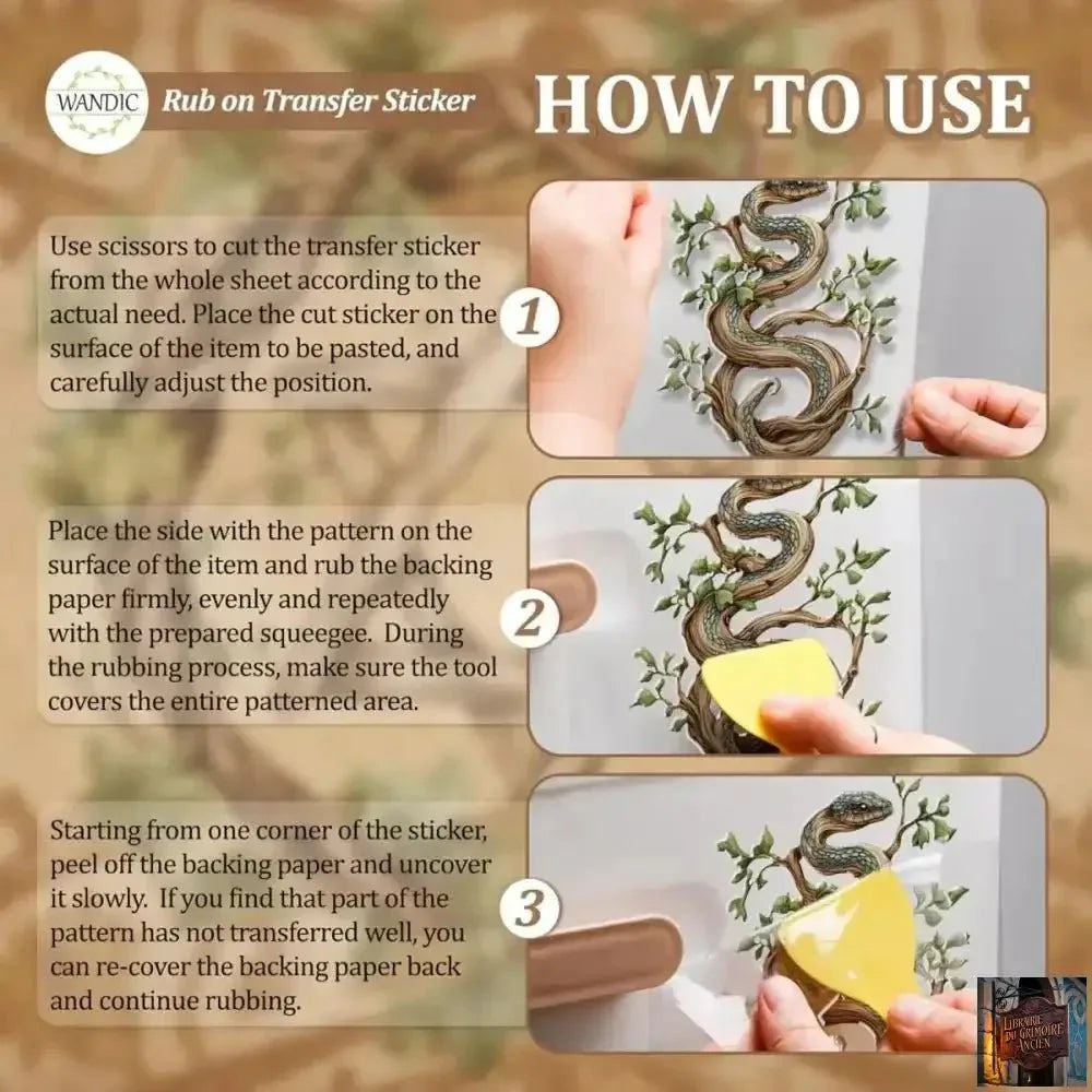 Feuilles autocollantes rétro pour scrapbooking - Autocollants magiques (Lot de 3 feuilles) - © 2026 Le Grimoire Ancien