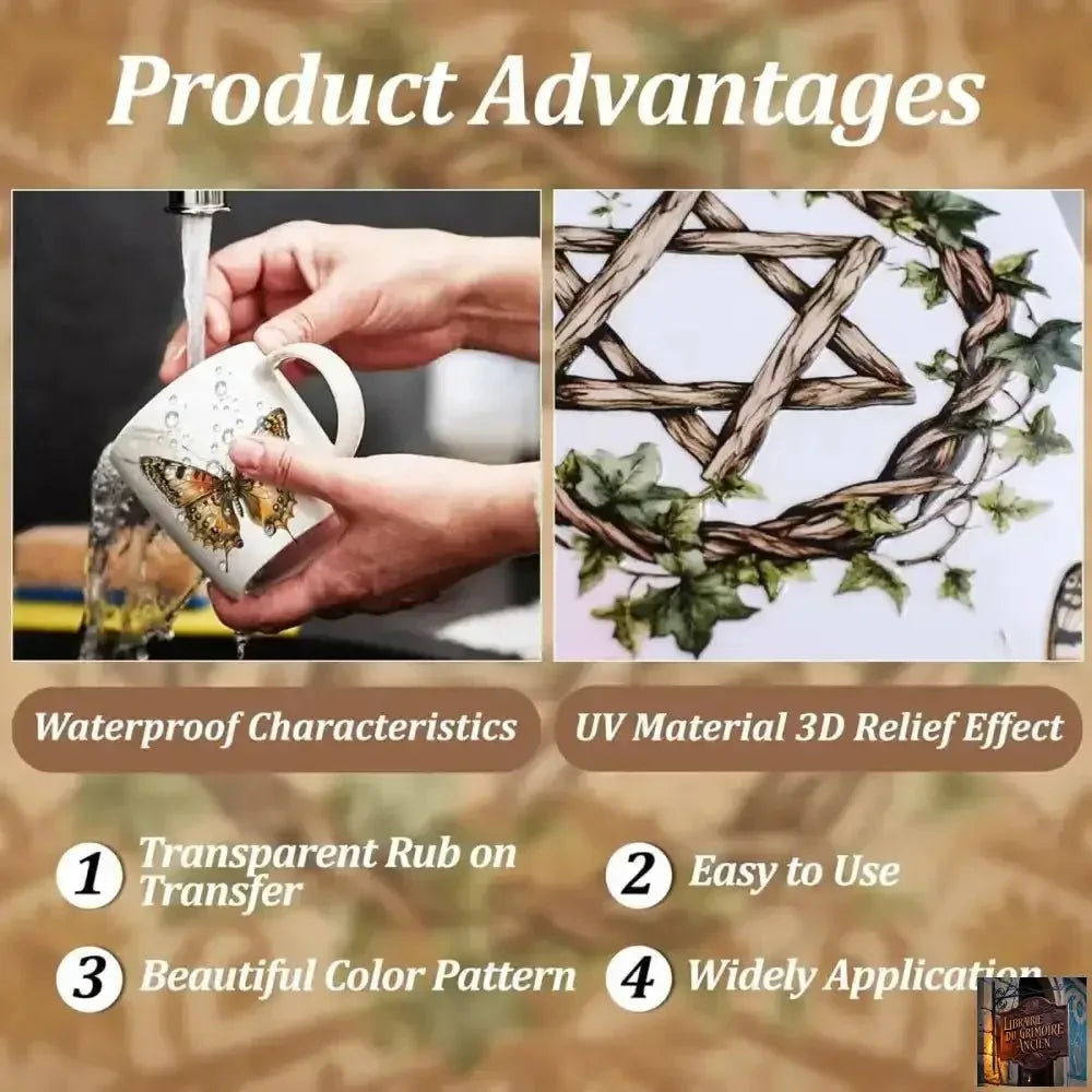 Feuilles autocollantes rétro pour scrapbooking - Autocollants magiques (Lot de 3 feuilles) - © 2026 Le Grimoire Ancien