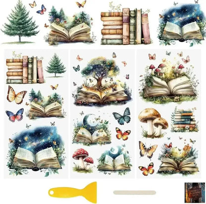 Feuilles autocollantes rétro pour scrapbooking - Autocollants magiques (Lot de 3 feuilles) - © 2026 Le Grimoire Ancien