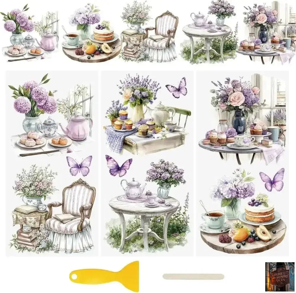 Feuilles autocollantes rétro pour scrapbooking - Autocollants magiques (Lot de 3 feuilles) - © 2026 Le Grimoire Ancien