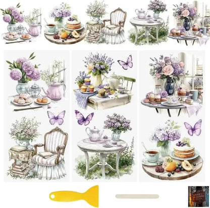 Feuilles autocollantes rétro pour scrapbooking - Autocollants magiques (Lot de 3 feuilles) - © 2026 Le Grimoire Ancien