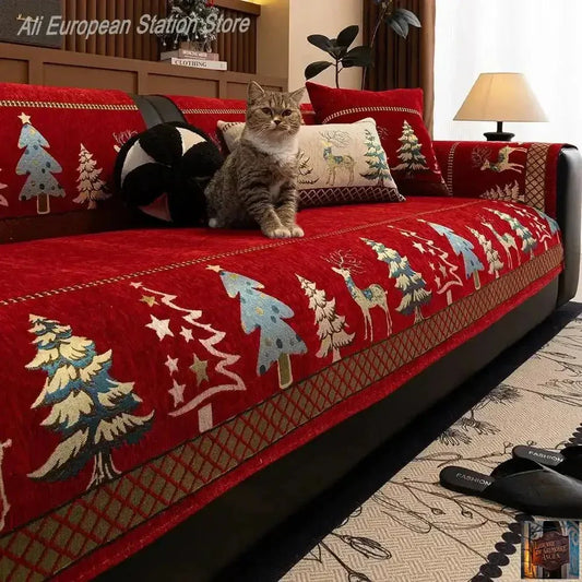 Housse universelle de canapé de noël en Chenille, antidérapante, entièrement couverte, en tissu - © 2026 Le Grimoire Ancien