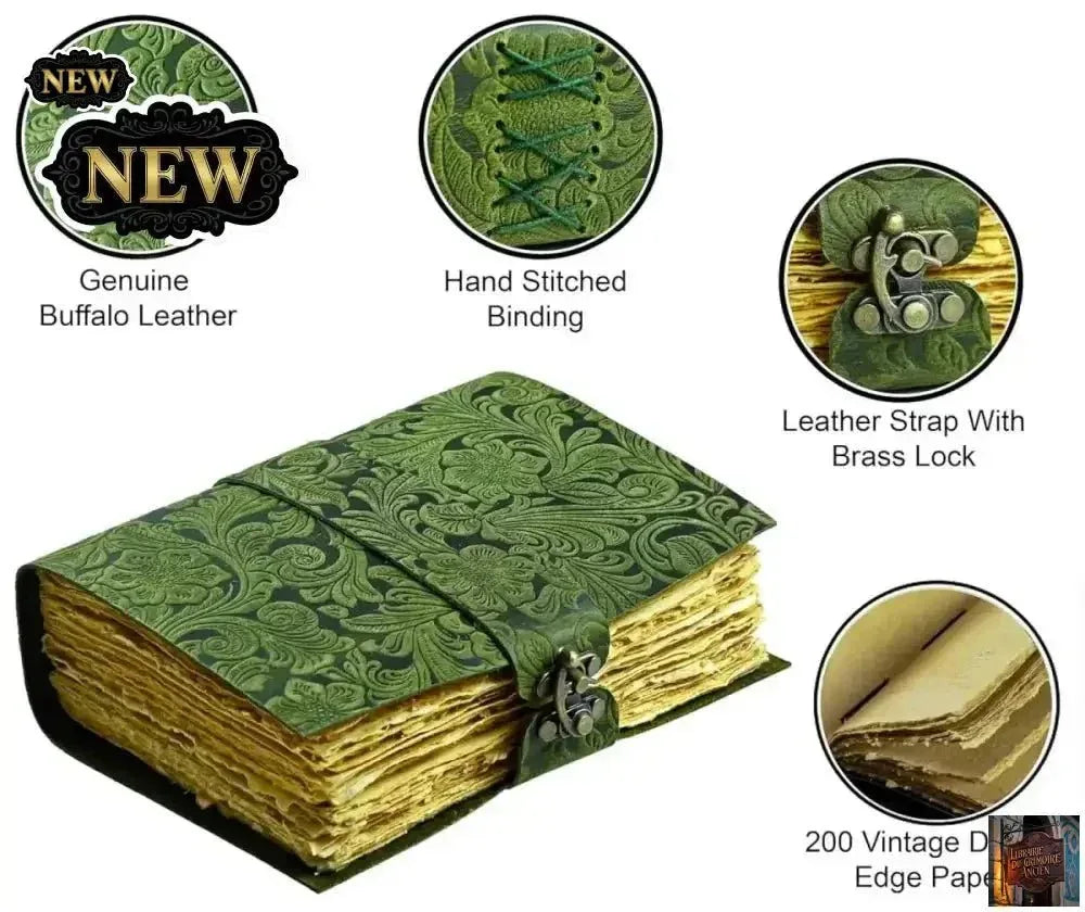 Journal en cuir – Journal antique fait à la main – Journal relié en papier vintage (20,3 cm x 15,2 cm) - © 2026 Le Grimoire Ancien