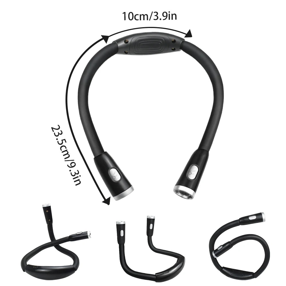 Lampe de lecture LED suspendue au cou, rechargeable par USB/AAA, protection des yeux, lampe de livre pour la lecture nocturne, la course à pied - Le Grimoire Ancien