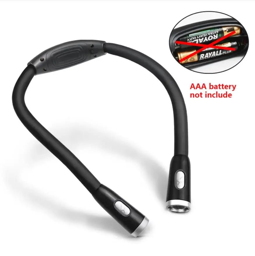 Lampe de lecture LED suspendue au cou, rechargeable par USB/AAA, protection des yeux, lampe de livre pour la lecture nocturne, la course à pied - Le Grimoire Ancien