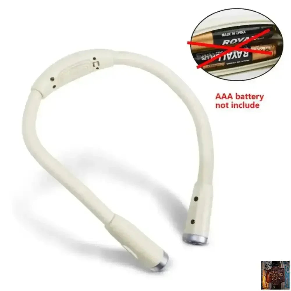 Lampe de lecture LED suspendue au cou, rechargeable par USB/AAA, protection des yeux, lampe de livre pour la lecture nocturne, la course à pied - © 2026 Le Grimoire Ancien