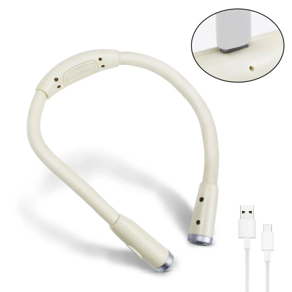 Lampe de lecture LED suspendue au cou, rechargeable par USB/AAA, protection des yeux, lampe de livre pour la lecture nocturne, la course à pied - Le Grimoire Ancien