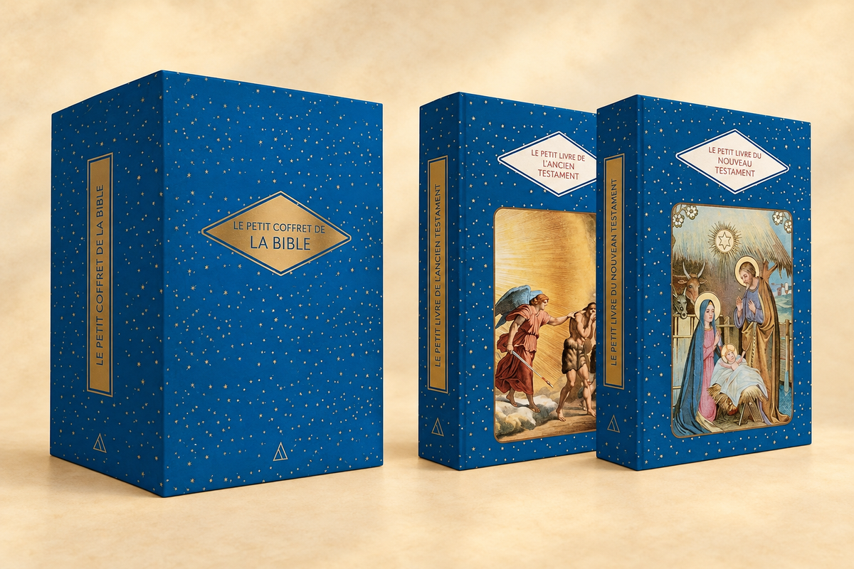Le Petit Coffret de la Bible sur un fond ivoire