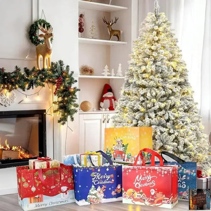 Lot de 8 grands sacs cadeaux de Noël - Format 33 x 24 x 17 cm - © 2026 Le Grimoire Ancien