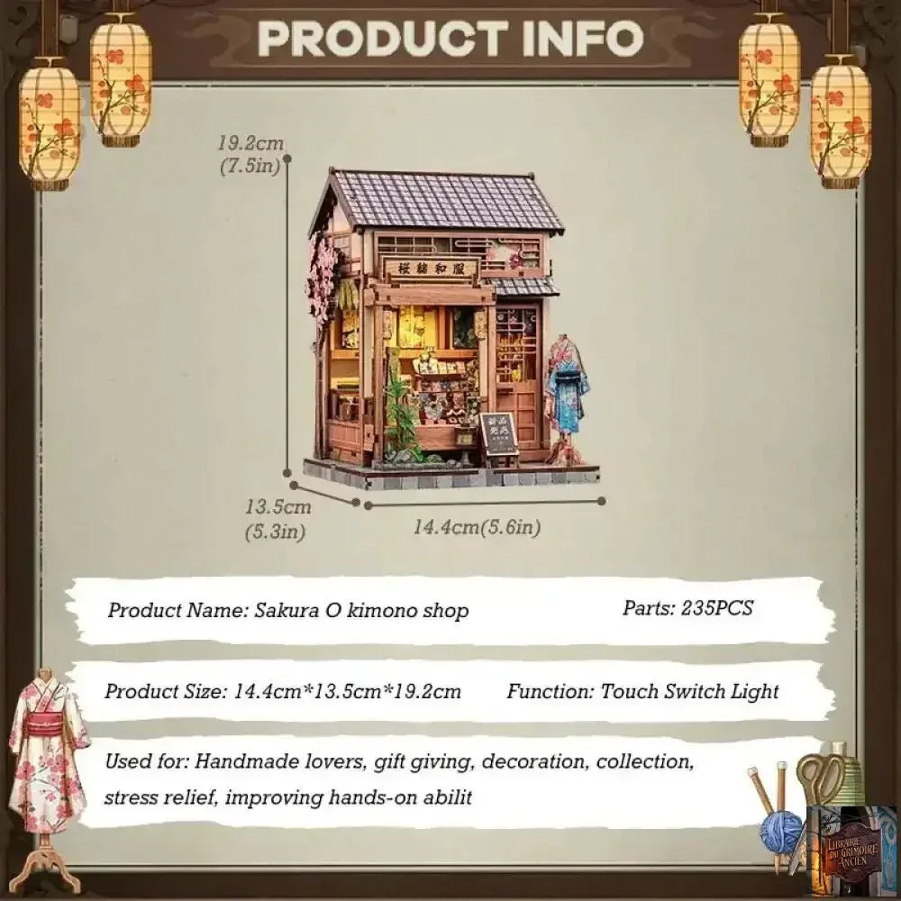 Maison miniature en bois pour bibliothèque - © 2026 Le Grimoire Ancien