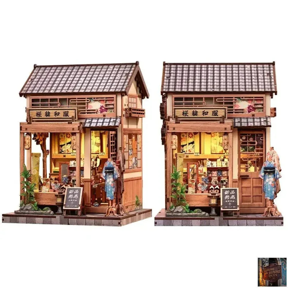 Maison miniature en bois pour bibliothèque - © 2026 Le Grimoire Ancien