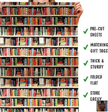 Papier d'emballage livres – 6 feuilles de papier cadeau - © 2026 Le Grimoire Ancien